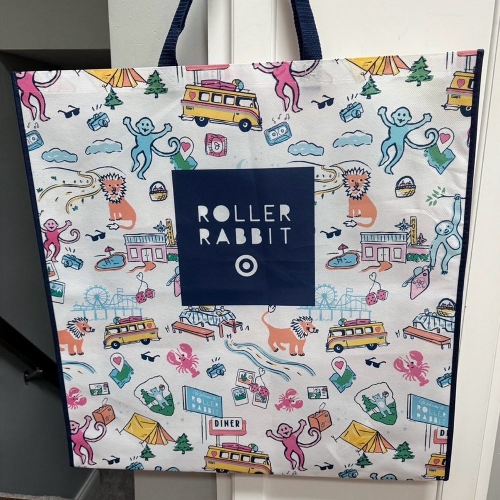 Roller Rabbit x Target White Tote with Multicolor Illustrated Print